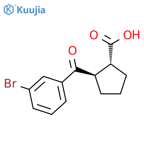 TRANS-2-(3-BROMOBENZOYL)CYCLOPENTANE-1-CARBOXYLIC ACID structure
