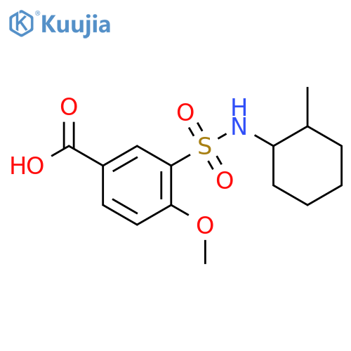 4-methoxy-3-{[(2-methylcyclohexyl)amino]sulfonyl}benzoic acid structure
