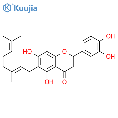 (2S)-2-(3,4-dihydroxyphenyl)-6-[(2E)-3,7-dimethylocta-2,6-dien-1-yl]-5,7-dihydroxy-2,3-dihydro-4H-chromen-4-one structure