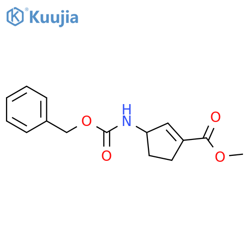 Methyl 3-[[(phenylmethoxy)carbonyl]amino]-1-cyclopentene-1-carboxylate structure