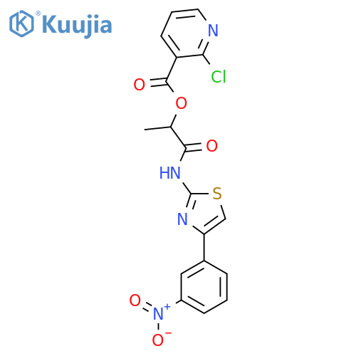 1-{[4-(3-Nitrophenyl)-1,3-thiazol-2-yl]carbamoyl}ethyl 2-chloropyridine-3-carboxylate structure