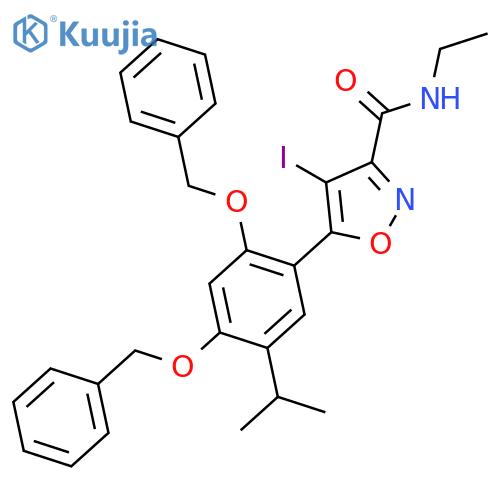 5-(2,4-Bis(benzyloxy)-5-isopropylphenyl)-N-ethyl-4-iodoisoxazole-3-carboxamide structure