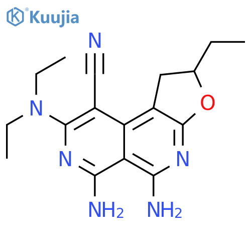 Furo[2,3-c][2,7]naphthyridine-9-carbonitrile, 5,6-diamino-8-(diethylamino)-2-ethyl-1,2-dihydro- structure