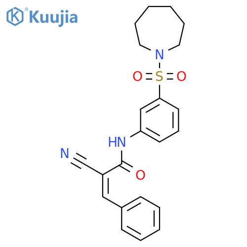 N-[3-(azepane-1-sulfonyl)phenyl]-2-cyano-3-phenylprop-2-enamide structure