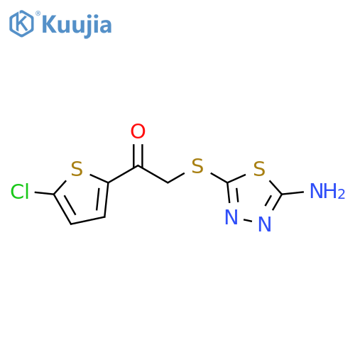 2-[(5-amino-1,3,4-thiadiazol-2-yl)sulfanyl]-1-(5-chlorothiophen-2-yl)ethan-1-one structure