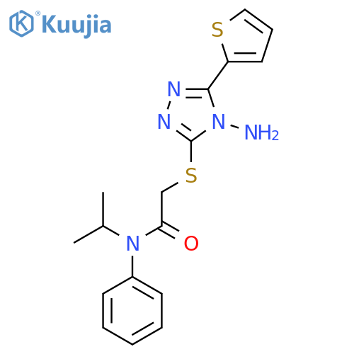 2-{[4-amino-5-(thiophen-2-yl)-4H-1,2,4-triazol-3-yl]sulfanyl}-N-phenyl-N-(propan-2-yl)acetamide structure