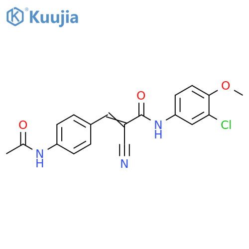 N-(3-chloro-4-methoxyphenyl)-2-cyano-3-(4-aceta
midophenyl)prop-2-enamide structure