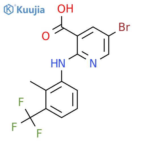 5-Bromo-2-{[2-methyl-3-(trifluoromethyl)phenyl]amino}nicotinic acid structure