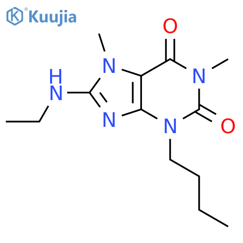 3-butyl-8-(ethylamino)-1,7-dimethylpurine-2,6-dione structure