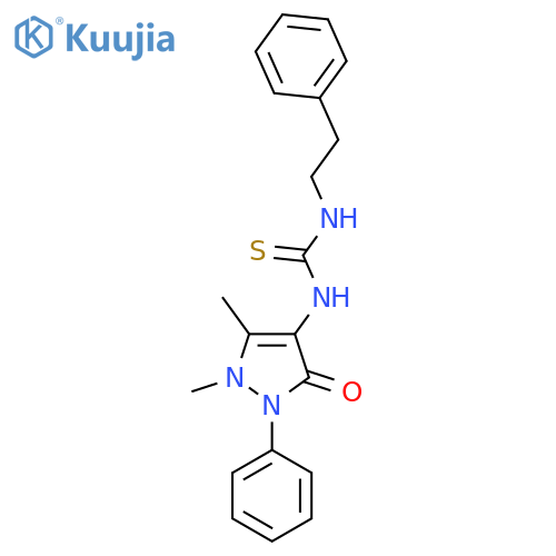 3-(1,5-dimethyl-3-oxo-2-phenyl-2,3-dihydro-1H-pyrazol-4-yl)-1-(2-phenylethyl)thiourea structure