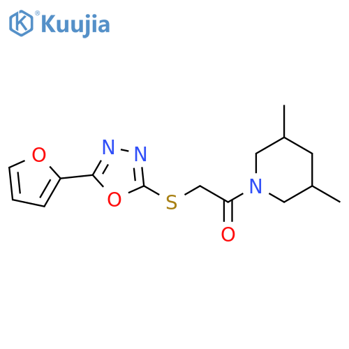 1-(3,5-dimethylpiperidin-1-yl)-2-{[5-(furan-2-yl)-1,3,4-oxadiazol-2-yl]sulfanyl}ethan-1-one structure