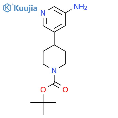 Tert-butyl 4-(5-amino-3-pyridinyl)-1-piperidinecarboxylate structure