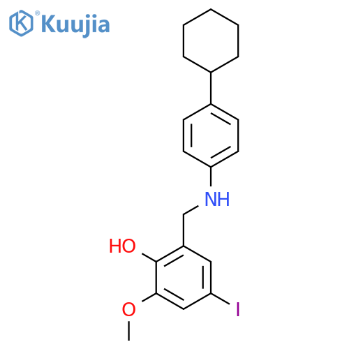 2-{[(4-cyclohexylphenyl)amino]methyl}-4-iodo-6-methoxyphenol structure