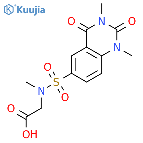 (1,3-Dimethyl-2,4-dioxo-1,2,3,4-tetrahydro-quinazolin-6-yl)sulfonyl(methyl)aminoacetic acid structure