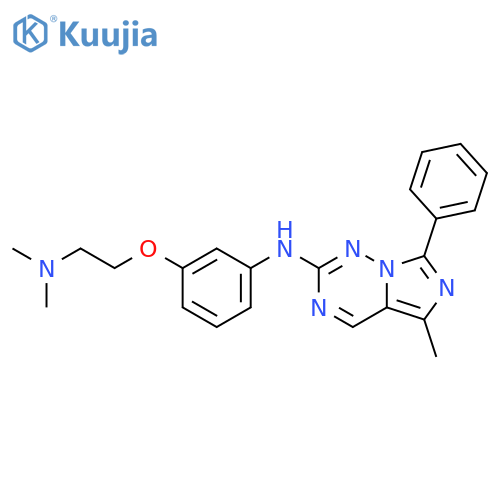 Imidazo[5,1-f][1,2,4]triazin-2-amine,N-[3-[2-(dimethylamino)ethoxy]phenyl]-5-methyl-7-phenyl- structure