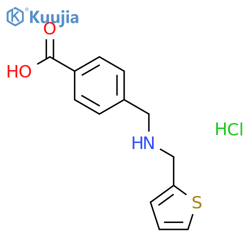4-[(thiophen-2-ylmethylamino)methyl]benzoic Acid;hydrochloride structure