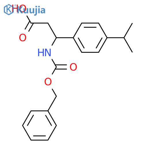 3-{(benzyloxy)carbonylamino}-3-4-(propan-2-yl)phenylpropanoic acid structure