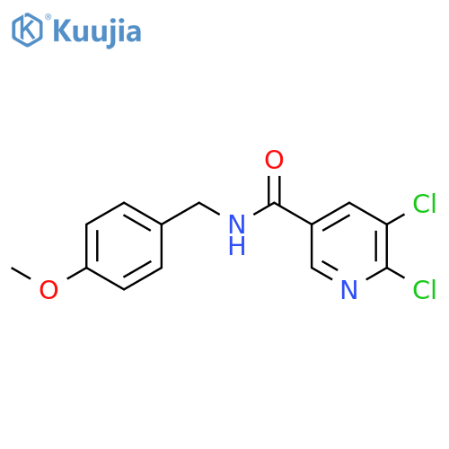5,6-dichloro-N-(4-methoxyphenyl)methylpyridine-3-carboxamide structure