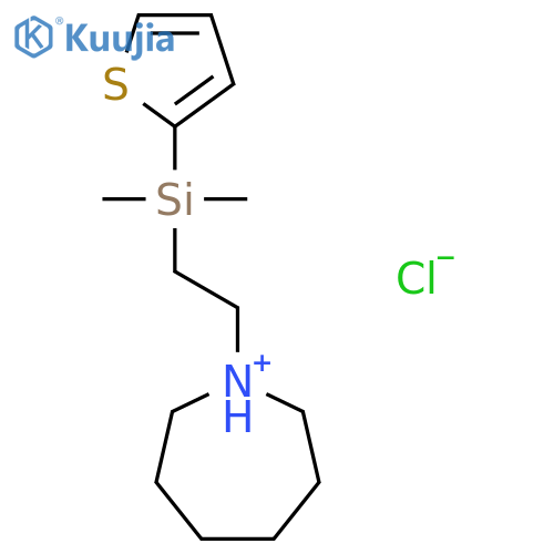 1-{2-[dimethyl(thiophen-2-yl)silyl]ethyl}azepanium chloride structure