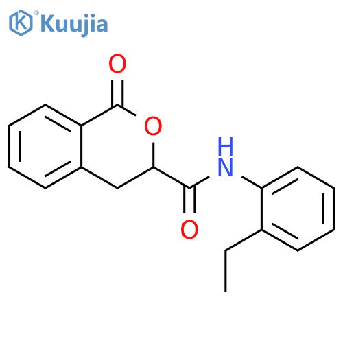 N-(2-ethylphenyl)-1-oxo-3,4-dihydro-1H-2-benzopyran-3-carboxamide structure