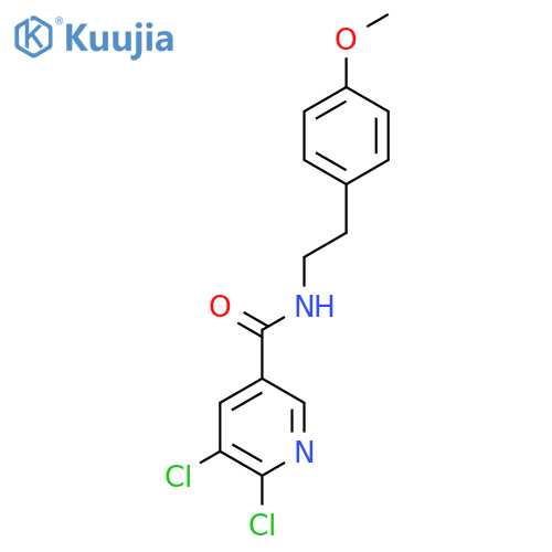 5,6-dichloro-N-[2-(4-methoxyphenyl)ethyl]pyridine-3-carboxamide structure