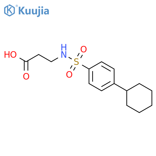 3-(4-cyclohexylbenzenesulfonamido)propanoic acid structure