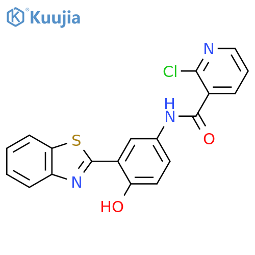 N-[3-(1,3-benzothiazol-2-yl)-4-hydroxyphenyl]-2-chloropyridine-3-carboxamide structure