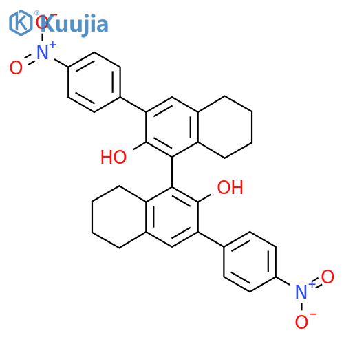 (R)-3,3'-Bis(4-nitrophenyl)-5,5',6,6',7,7',8,8'-octahydro-[1,1'-binaphthalene]-2,2'-diol structure