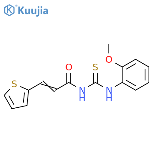 1-(2-methoxyphenyl)-3-(2E)-3-(thiophen-2-yl)prop-2-enoylthiourea structure