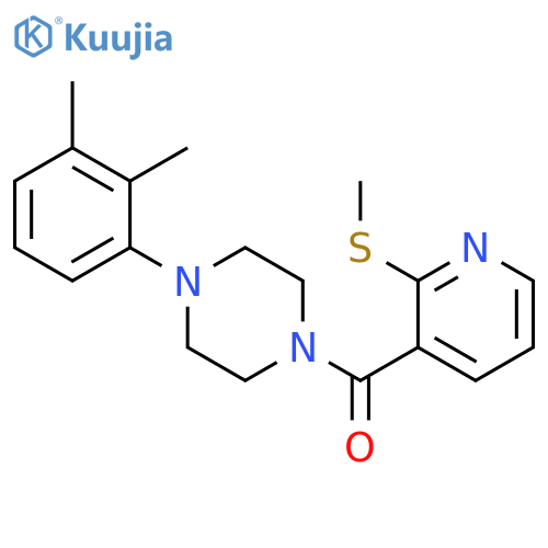 1-(2,3-dimethylphenyl)-4-[2-(methylsulfanyl)pyridi ne-3-carbonyl]piperazine structure
