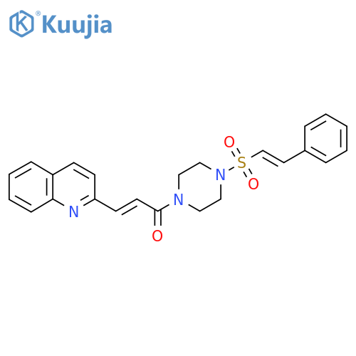 1-[4-(2-Phenylethenesulfonyl)piperazin-1-yl]-3-(quinolin-2-yl)prop-2-en-1-one structure