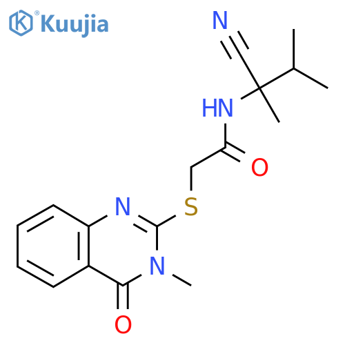 N-(1-cyano-1,2-dimethylpropyl)-2-[(3-methyl-4-oxo-3,4-dihydroquinazolin-2-yl)sulfanyl]acetamide structure