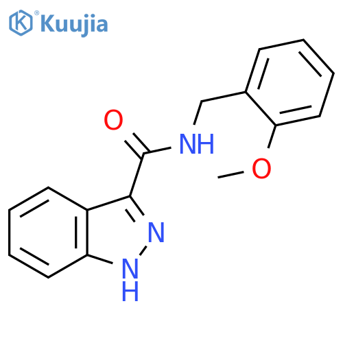 N-(2-methoxyphenyl)methyl-1H-indazole-3-carboxamide structure
