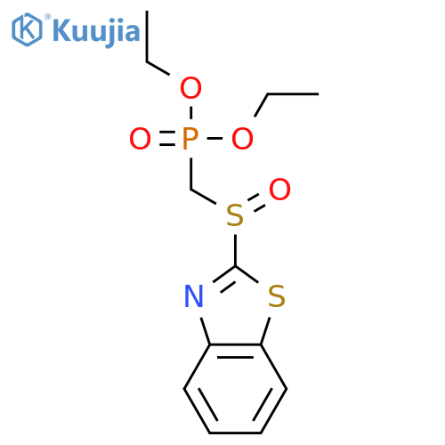 Phosphonic acid, [(2-benzothiazolylsulfinyl)methyl]-, diethyl ester structure