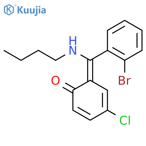 (6E)-6-[(2-bromophenyl)(butylamino)methylidene]-4-chlorocyclohexa-2,4-dien-1-one structure