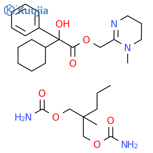 Benzeneacetic acid, α-cyclohexyl-α-hydroxy-, (1,4,5,6-tetrahydro-1-methyl-2-pyrimidinyl)methyl ester, mixt. with 2-methyl-2-propyl-1,3-propanediyl dicarbamate (9CI) structure