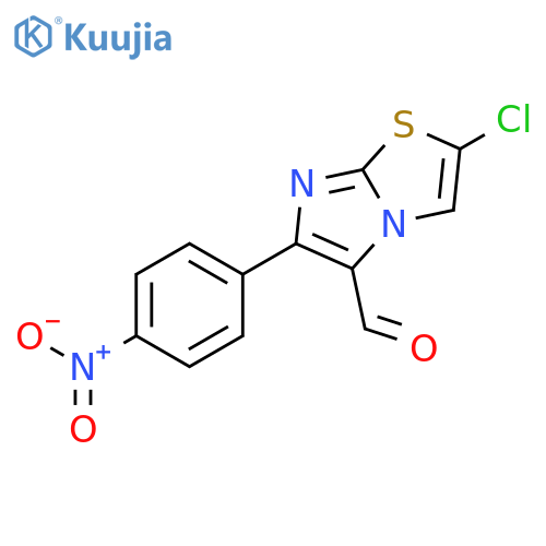 IMIDAZO[2,1-B]THIAZOLE-5-CARBOXALDEHYDE, 2-CHLORO-6-(4-NITROPHENYL)- structure