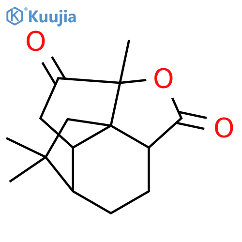 7a,9,9-trimethylhexahydro-2H-5,7b-ethanoindeno[1,7-bc]furan-2,7(7aH)-dione structure
