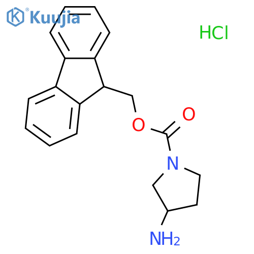 9H-fluoren-9-ylmethyl 3-aminopyrrolidine-1-carboxylate;hydrochloride structure