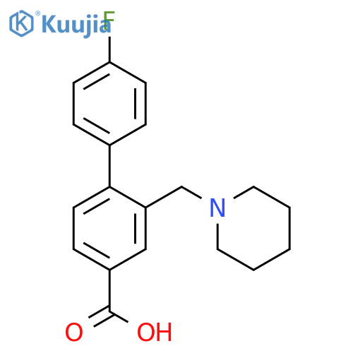 [1,1'-Biphenyl]-4-carboxylic acid, 4'-fluoro-2-(1-piperidinylmethyl)- structure