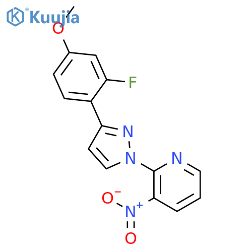 Pyridine, 2-[3-(2-fluoro-4-methoxyphenyl)-1H-pyrazol-1-yl]-3-nitro- structure