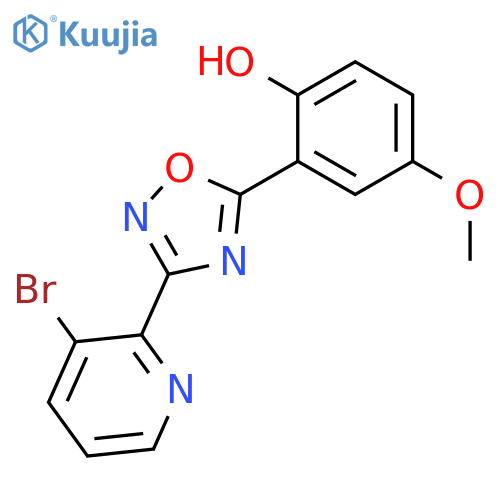 Phenol, 2-[3-(3-bromo-2-pyridinyl)-1,2,4-oxadiazol-5-yl]-4-methoxy- structure