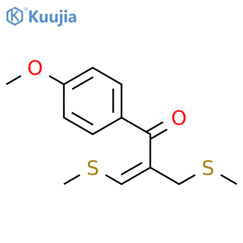 2-Propen-1-one,1-(4-methoxyphenyl)-3-(methylthio)-2-[(methylthio)methyl]-, (E)- structure