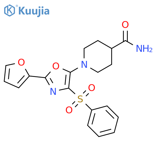 1-[4-(benzenesulfonyl)-2-(furan-2-yl)-1,3-oxazol-5-yl]piperidine-4-carboxamide structure