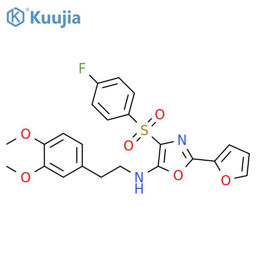 N-2-(3,4-dimethoxyphenyl)ethyl-4-(4-fluorobenzenesulfonyl)-2-(furan-2-yl)-1,3-oxazol-5-amine structure