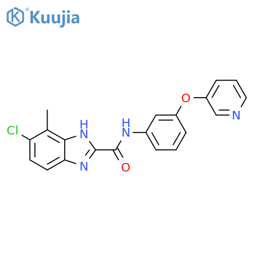 1H-Benzimidazole-2-carboxamide, 6-chloro-7-methyl-N-[3-(3-pyridinyloxy)phenyl]- structure