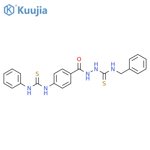 Benzoic acid, 4-[[(phenylamino)thioxomethyl]amino]-, 2-[[(phenylmethyl)amino]thioxomethyl]hydrazide structure