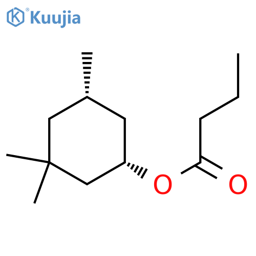 Butanoic acid,(1R,5R)-3,3,5-trimethylcyclohexyl ester, rel- structure