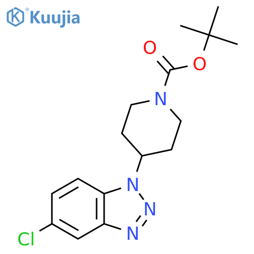 tert-butyl 4-(5-chloro-1H-1,2,3-benzotriazol-1-yl)piperidine-1-carboxylate structure