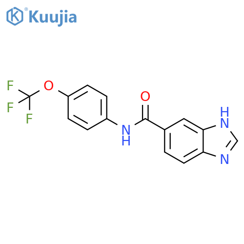 N-4-(trifluoromethoxy)phenyl-1H-1,3-benzodiazole-6-carboxamide structure